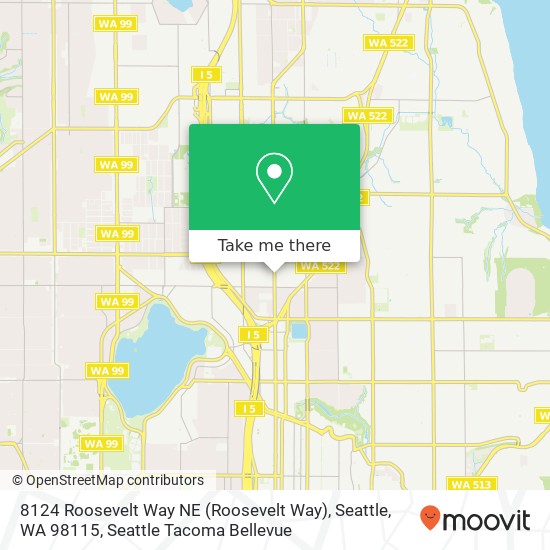 Mapa de 8124 Roosevelt Way NE (Roosevelt Way), Seattle, WA 98115