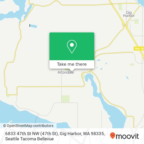 Mapa de 6833 47th St NW (47th St), Gig Harbor, WA 98335