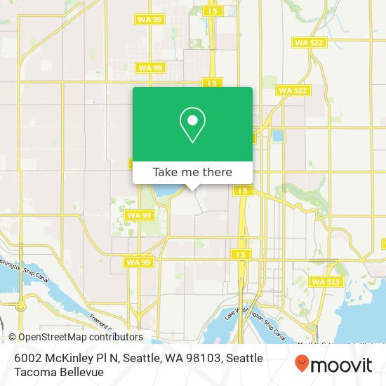 Mapa de 6002 McKinley Pl N, Seattle, WA 98103
