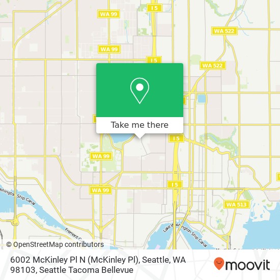 Mapa de 6002 McKinley Pl N (McKinley Pl), Seattle, WA 98103