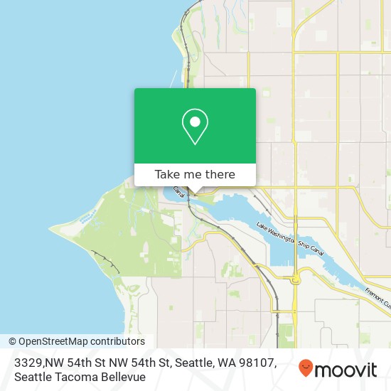 Mapa de 3329,NW 54th St NW 54th St, Seattle, WA 98107