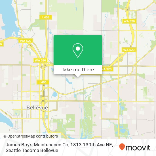 Mapa de James Boy's Maintenance Co, 1813 130th Ave NE
