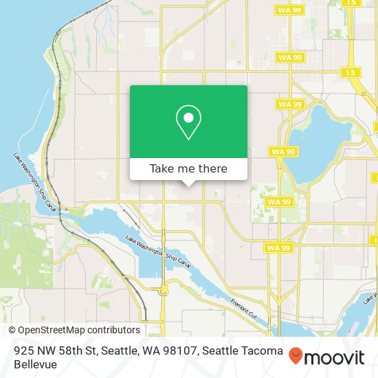 Mapa de 925 NW 58th St, Seattle, WA 98107