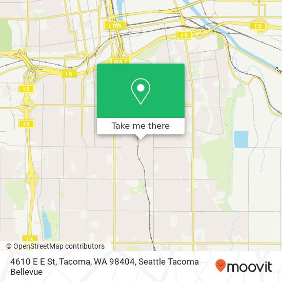 Mapa de 4610 E E St, Tacoma, WA 98404