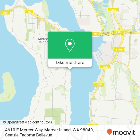 Mapa de 4610 E Mercer Way, Mercer Island, WA 98040