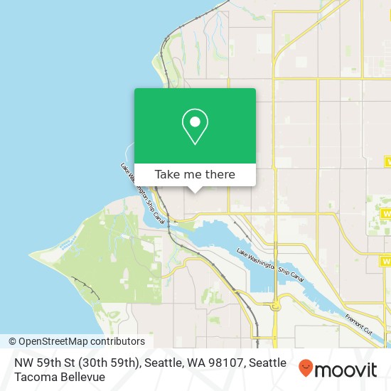 Mapa de NW 59th St (30th 59th), Seattle, WA 98107