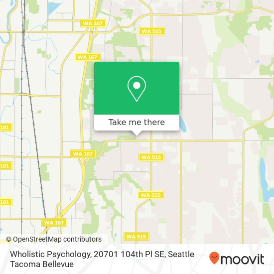 Mapa de Wholistic Psychology, 20701 104th Pl SE