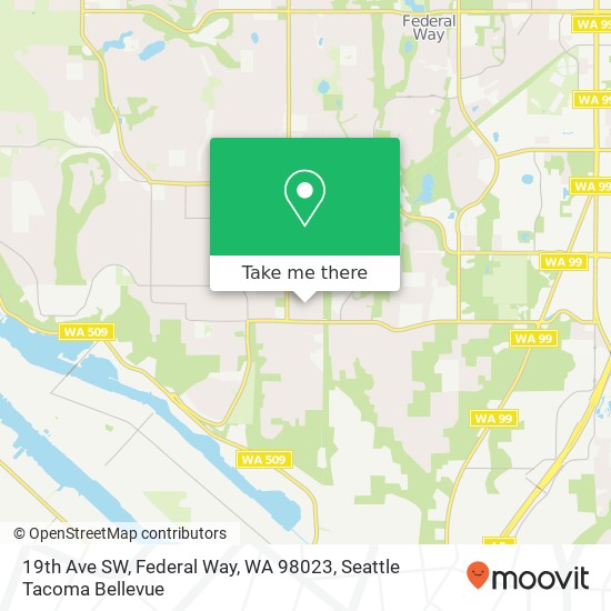 19th Ave SW, Federal Way, WA 98023 map