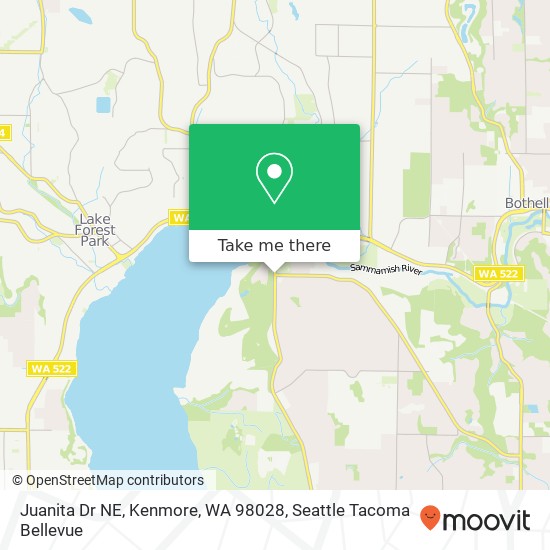 Mapa de Juanita Dr NE, Kenmore, WA 98028