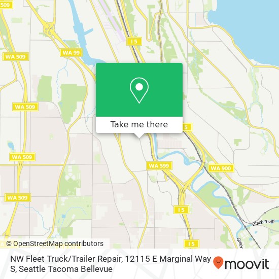Mapa de NW Fleet Truck / Trailer Repair, 12115 E Marginal Way S