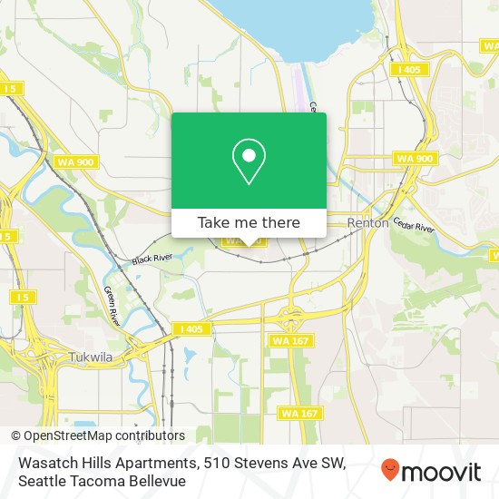 Mapa de Wasatch Hills Apartments, 510 Stevens Ave SW