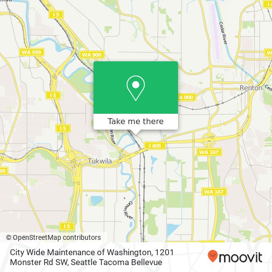 Mapa de City Wide Maintenance of Washington, 1201 Monster Rd SW