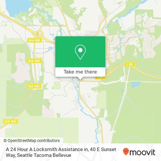 A 24 Hour A Locksmith Assistance in, 40 E Sunset Way map