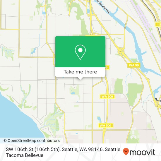 Mapa de SW 106th St (106th 5th), Seattle, WA 98146