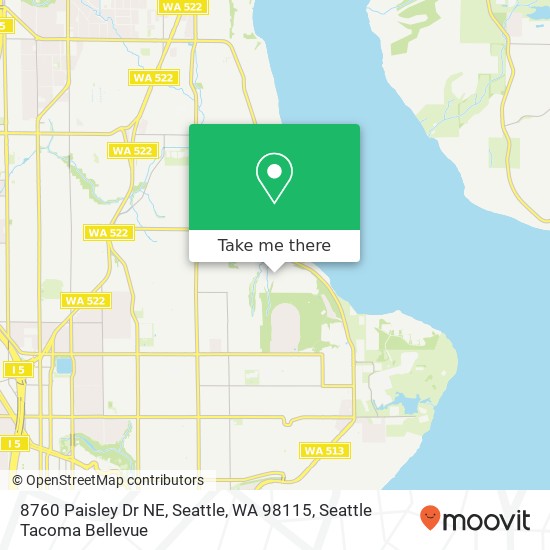 Mapa de 8760 Paisley Dr NE, Seattle, WA 98115