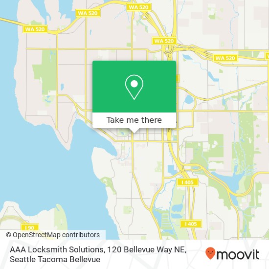 AAA Locksmith Solutions, 120 Bellevue Way NE map
