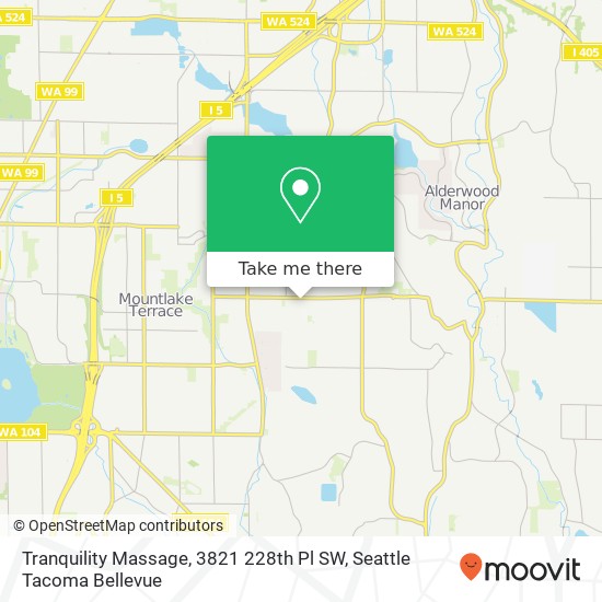 Tranquility Massage, 3821 228th Pl SW map