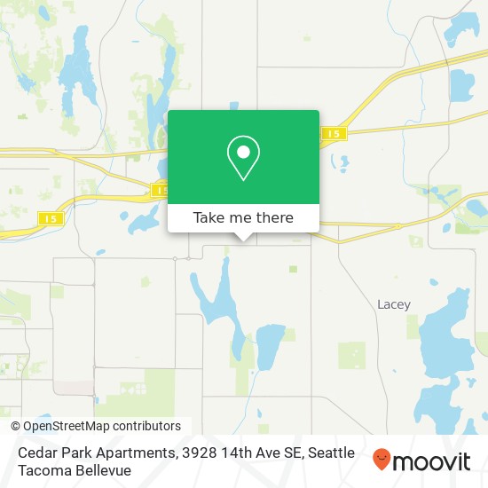 Mapa de Cedar Park Apartments, 3928 14th Ave SE