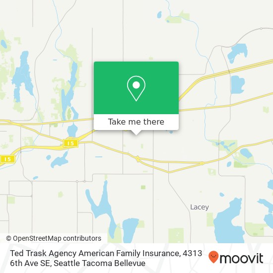 Mapa de Ted Trask Agency American Family Insurance, 4313 6th Ave SE