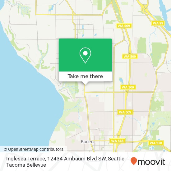 Mapa de Inglesea Terrace, 12434 Ambaum Blvd SW