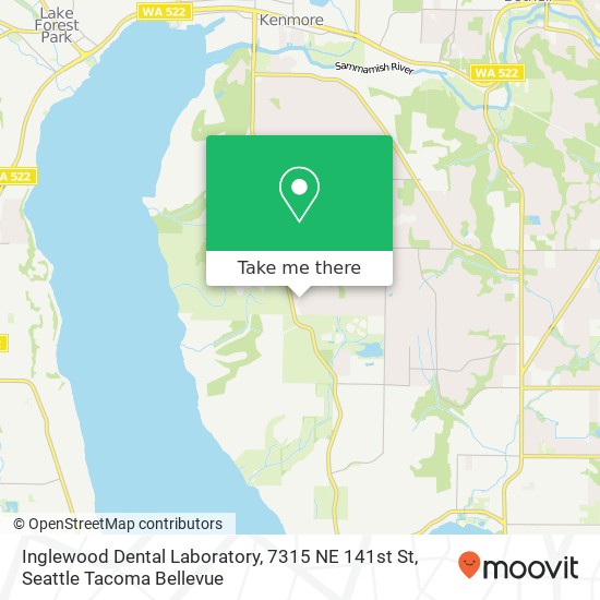Mapa de Inglewood Dental Laboratory, 7315 NE 141st St
