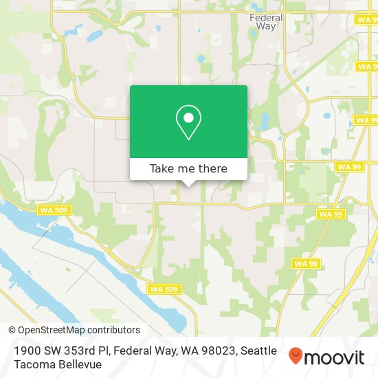 Mapa de 1900 SW 353rd Pl, Federal Way, WA 98023