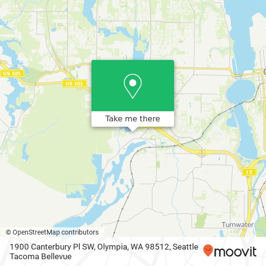 Mapa de 1900 Canterbury Pl SW, Olympia, WA 98512