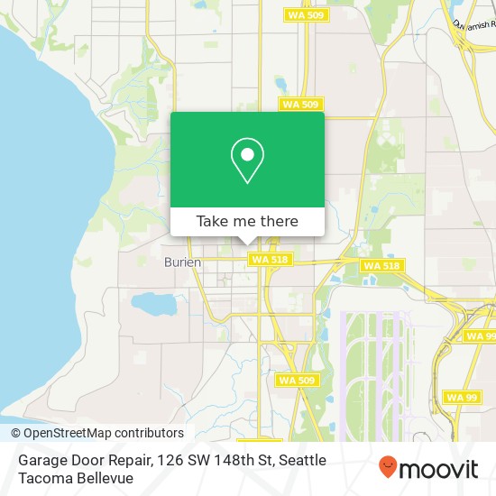 Garage Door Repair, 126 SW 148th St map