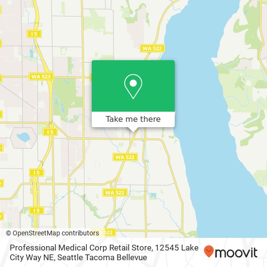 Mapa de Professional Medical Corp Retail Store, 12545 Lake City Way NE