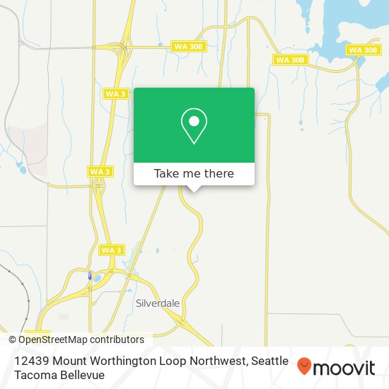 12439 Mount Worthington Loop Northwest, 12439 Mt Worthington Loop NW, Silverdale, WA 98383, USA map