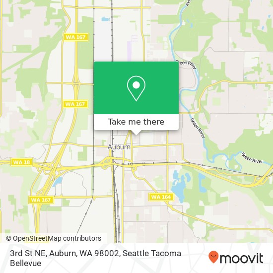 Mapa de 3rd St NE, Auburn, WA 98002