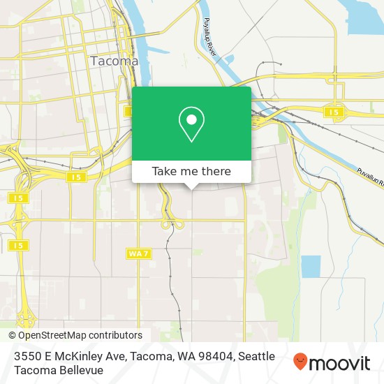 Mapa de 3550 E McKinley Ave, Tacoma, WA 98404