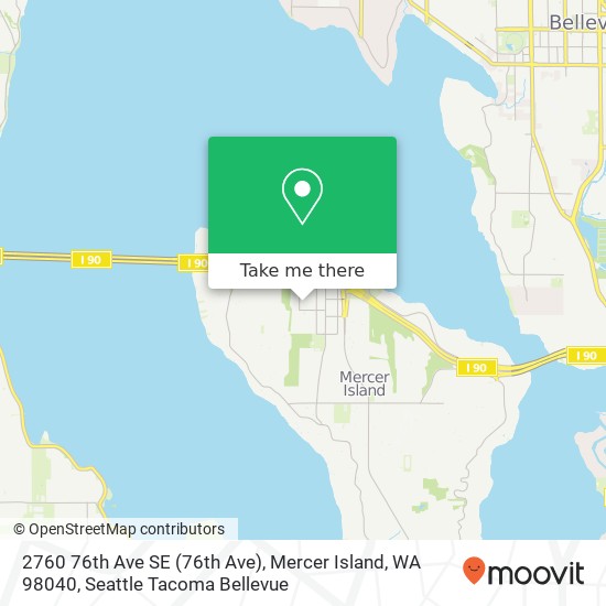 Mapa de 2760 76th Ave SE (76th Ave), Mercer Island, WA 98040