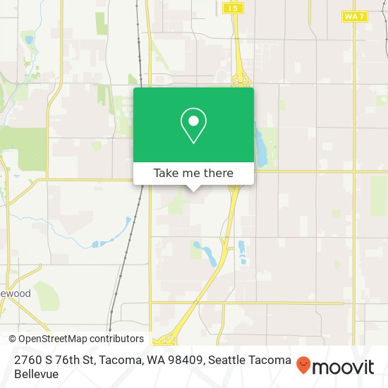 Mapa de 2760 S 76th St, Tacoma, WA 98409