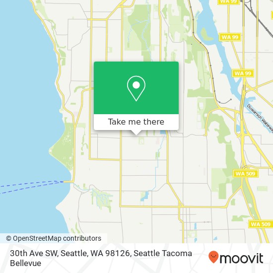 Mapa de 30th Ave SW, Seattle, WA 98126