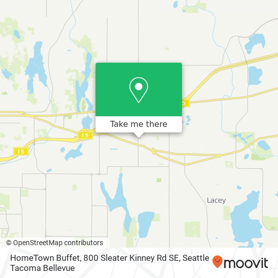 Mapa de HomeTown Buffet, 800 Sleater Kinney Rd SE