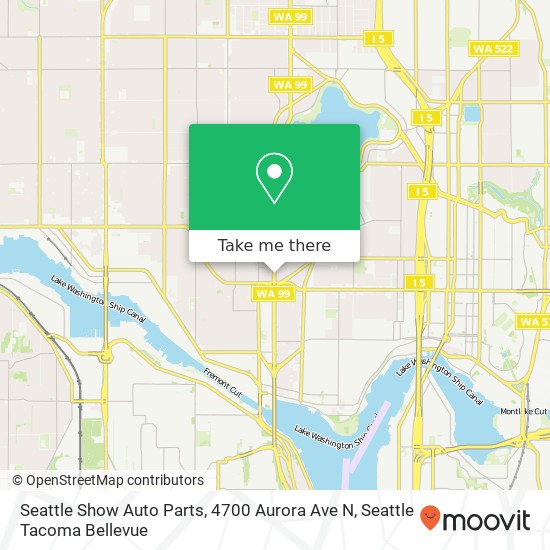 Mapa de Seattle Show Auto Parts, 4700 Aurora Ave N