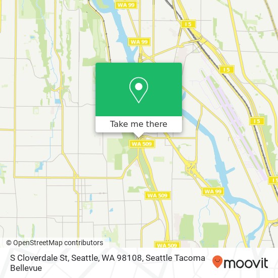 Mapa de S Cloverdale St, Seattle, WA 98108