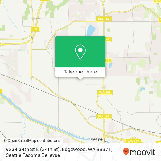 Mapa de 9234 34th St E (34th St), Edgewood, WA 98371
