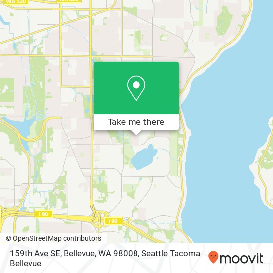 Mapa de 159th Ave SE, Bellevue, WA 98008