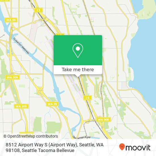 Mapa de 8512 Airport Way S (Airport Way), Seattle, WA 98108