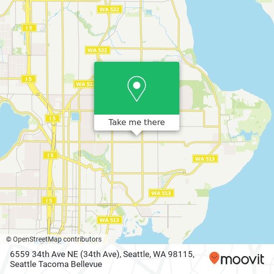 Mapa de 6559 34th Ave NE (34th Ave), Seattle, WA 98115