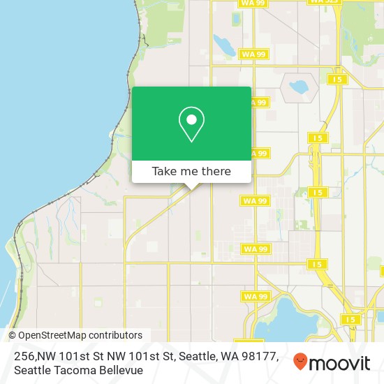 Mapa de 256,NW 101st St NW 101st St, Seattle, WA 98177