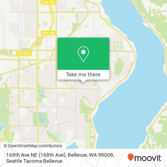 Mapa de 168th Ave NE (168th Ave), Bellevue, WA 98008