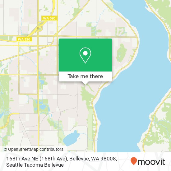 Mapa de 168th Ave NE (168th Ave), Bellevue, WA 98008