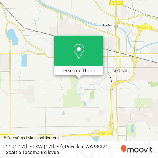 Mapa de 1101 17th St SW (17th St), Puyallup, WA 98371