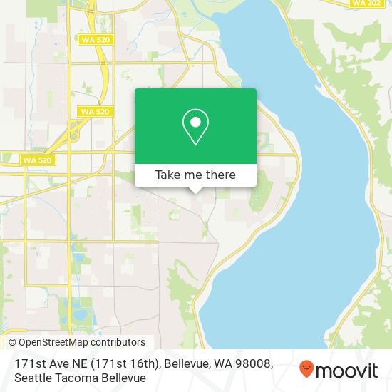 Mapa de 171st Ave NE (171st 16th), Bellevue, WA 98008