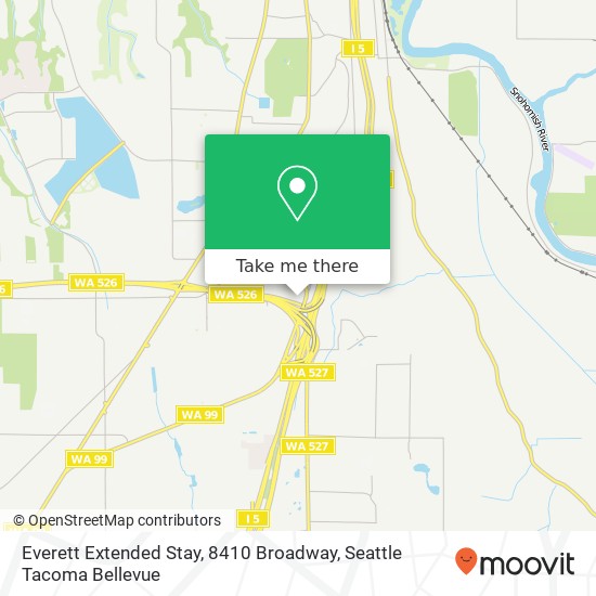 Mapa de Everett Extended Stay, 8410 Broadway
