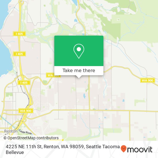 Mapa de 4225 NE 11th St, Renton, WA 98059