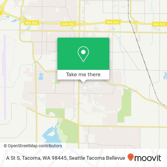 Mapa de A St S, Tacoma, WA 98445